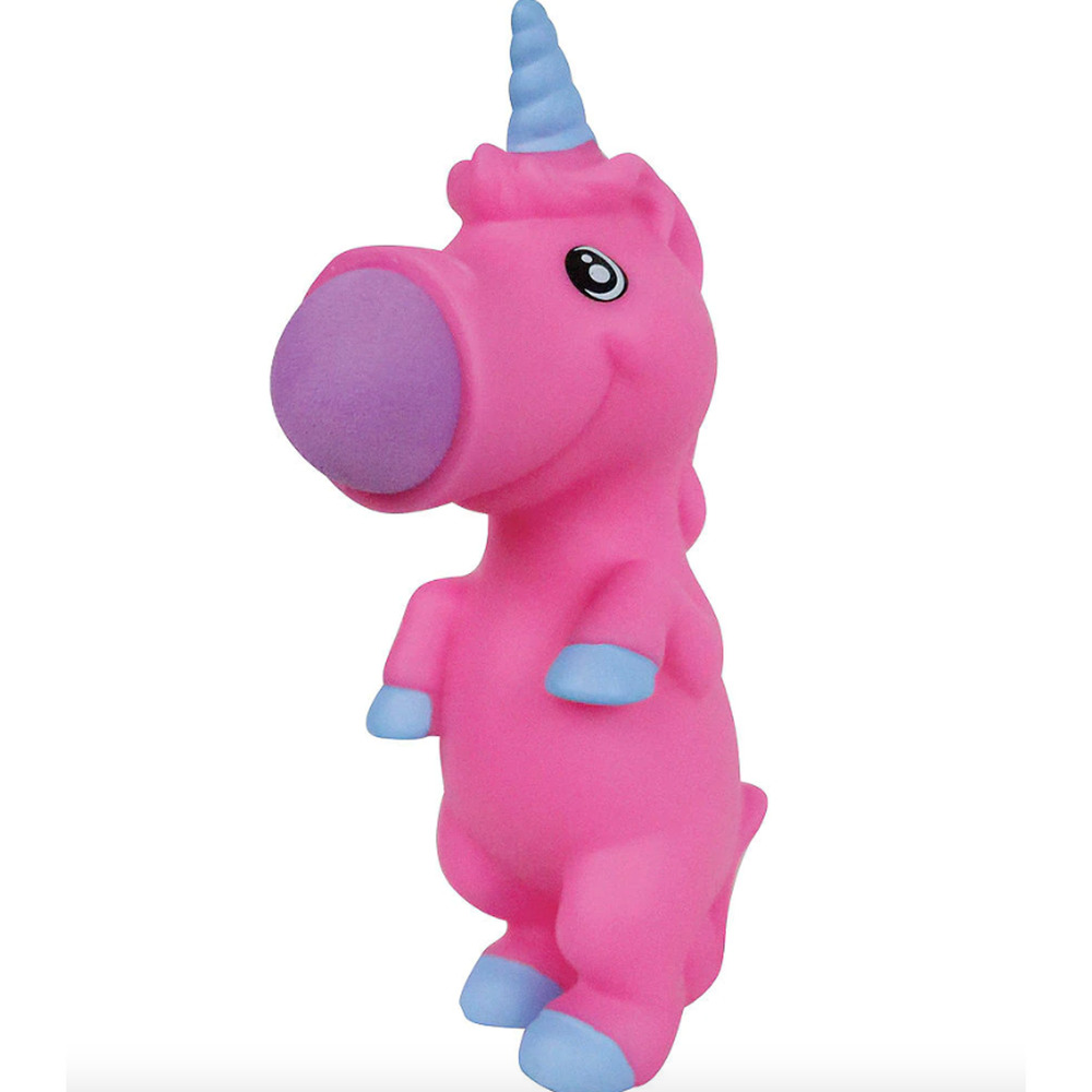 Pink Unicorn Squeeze Popper Squeezable Foam Ball Shooter by Hog Wild